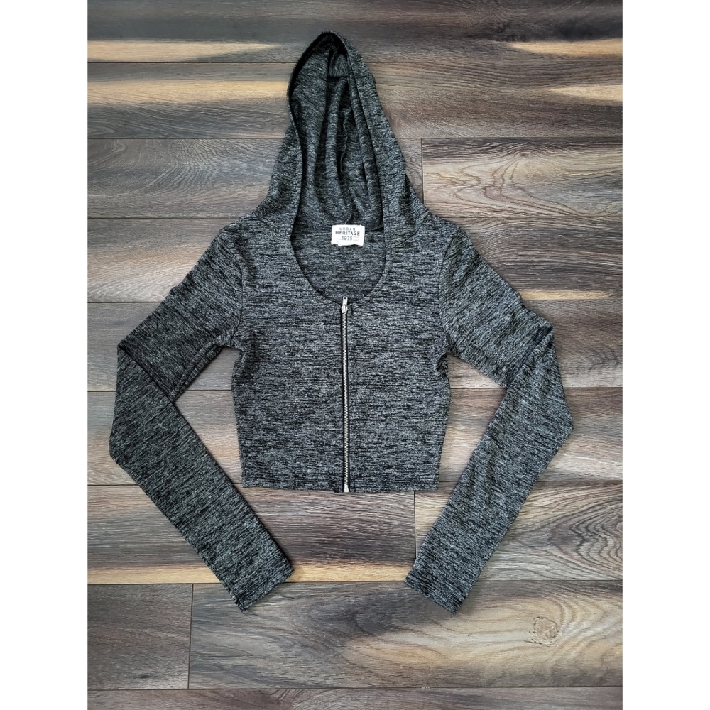 Cropped Zip Up Hoodie